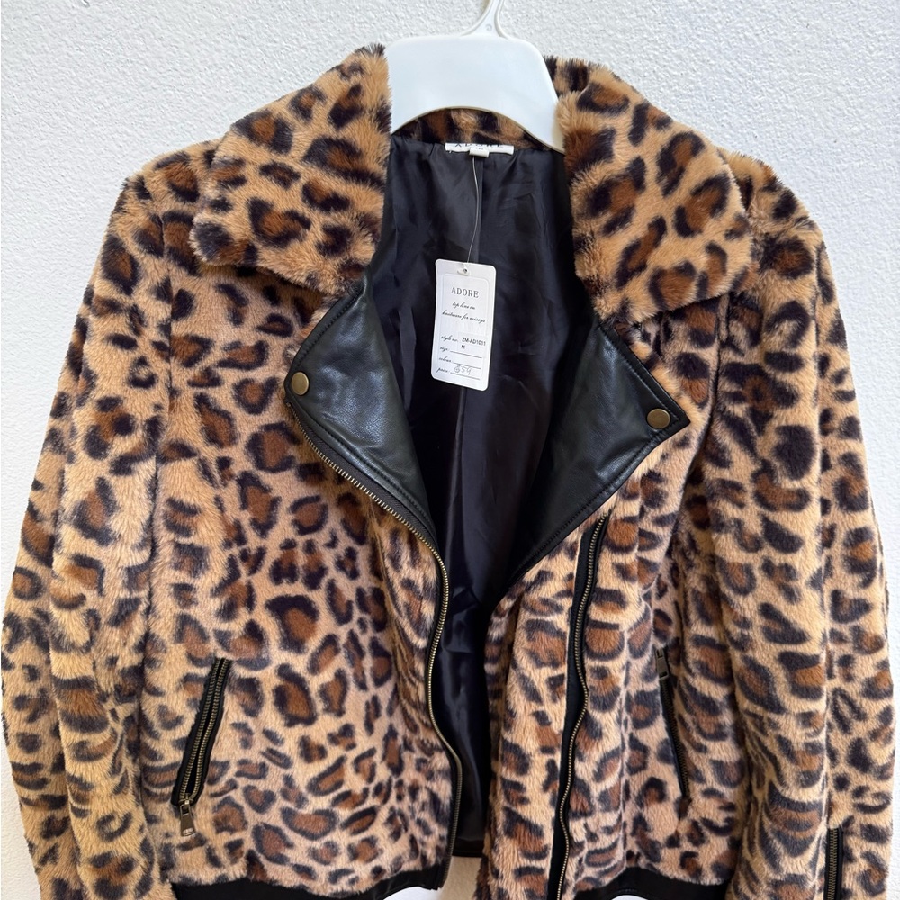 Adore Teddy Jacket Brown and Black Plush Faux Fur